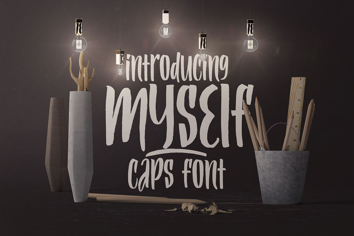 Myself Caps Font, a Font by DesignSomething (Photo 1 of 5)