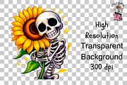 Skeleton Hugging Sunflower PNG, a Graphic by Clipart Bloom (Thumbnail 8 of 12)