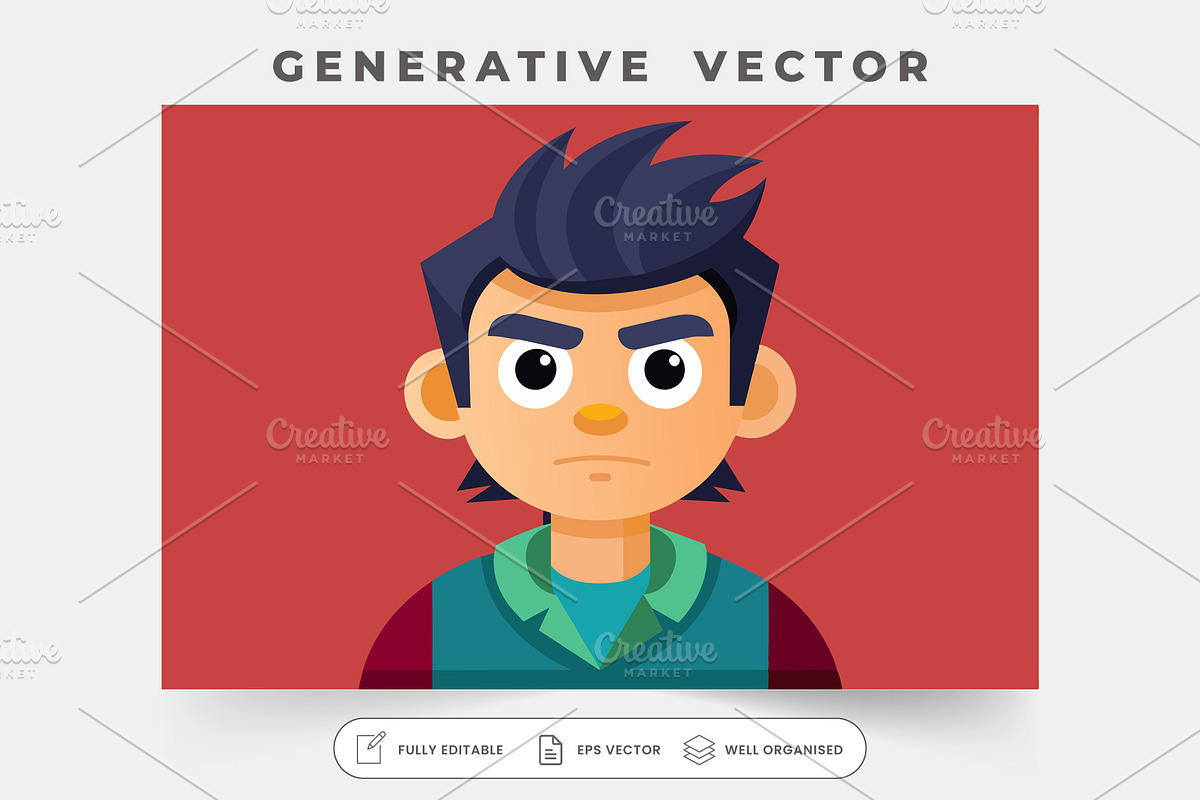 A cartoon character displays a jealo, a Graphic by SouravDesign