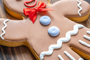 Big Gingerbread Man with Red Bow, a Food & Drink Photo by Alexander Prokopenko