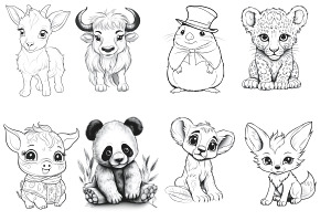 Baby Animals Set 1 Procreate Brush