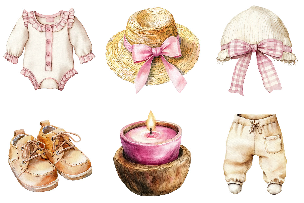 Watercolor Rustic Atelier Clipart, an Illustration by CitraGraphics (Photo 2 of 5)
