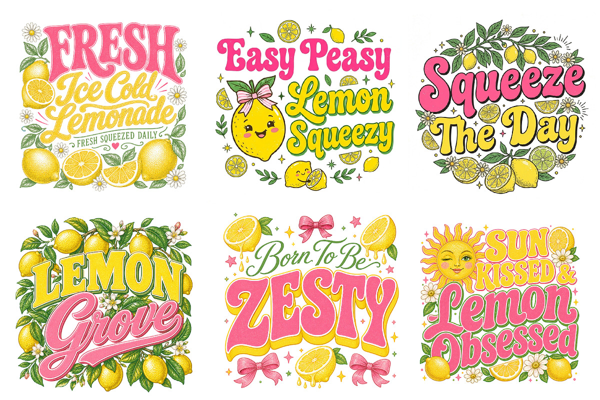 Summer Lemon Sublimation Quotes, a Seasonal Illustration by Dream Creation (Photo 4 of 12)
