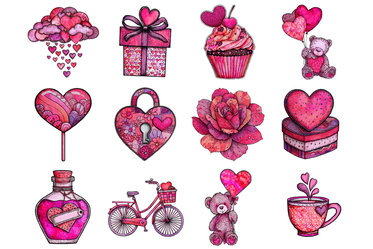Watercolor Valentine Clipart, a Graphic by CitraGraphics (Photo 3 of 4)