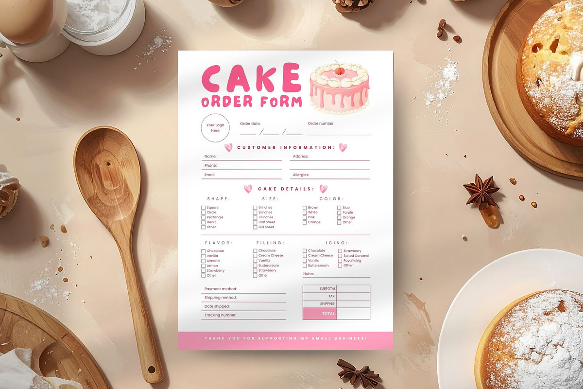 Cake Order Form Editable Template preview 7