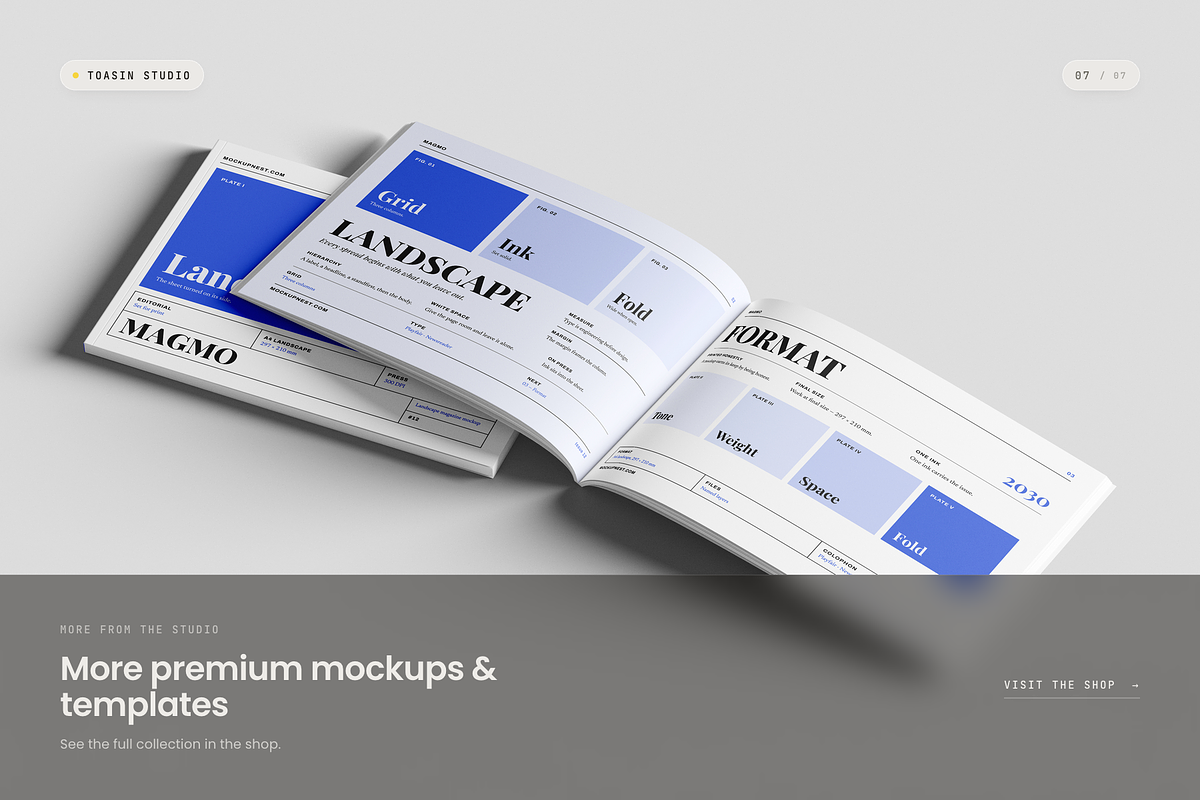 A4 Landscape Magazine Mockup, a Books & Magazine Mockup by Toasin Studio (Photo 7 of 7)