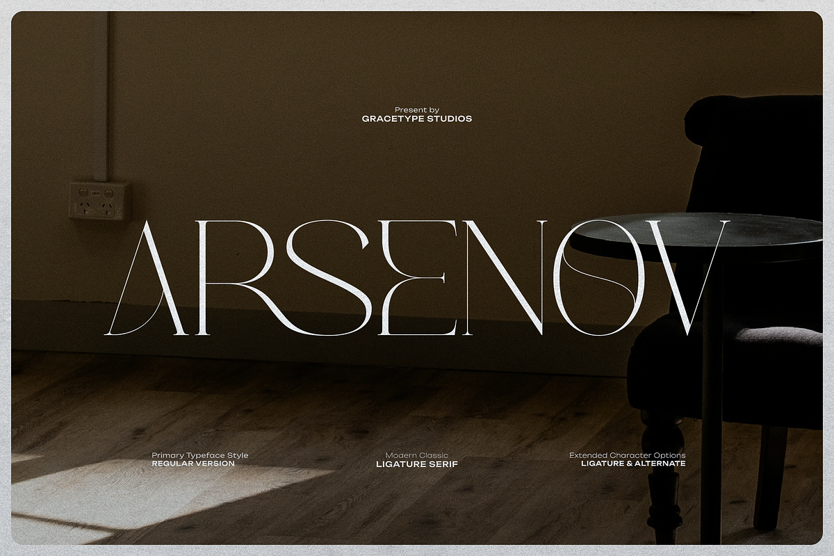 Arsenov | Modern Classic, a Serif Font by gracetype_studio (Photo 1 of 12)