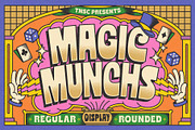 Magic Munchs - Psychedelic Font, a Sans Serif Font by The Native Saint Club (Thumbnail 1 of 12)