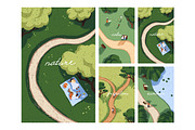 People have picnic in nature cards, a Seasonal Illustration by PaperTrident (Thumbnail 1 of 5)