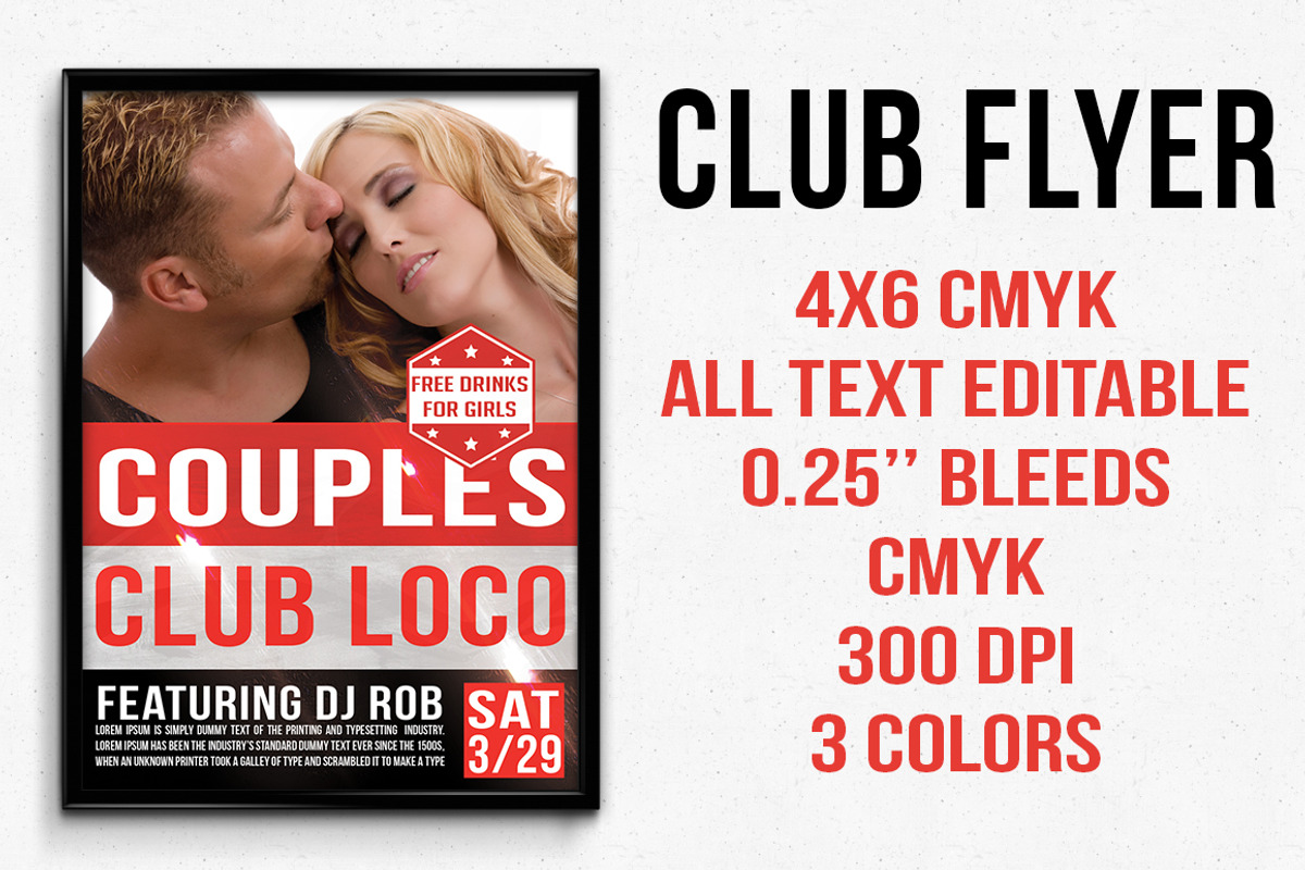 Couples Club Flyer, a Flyer Template by Judah Studios