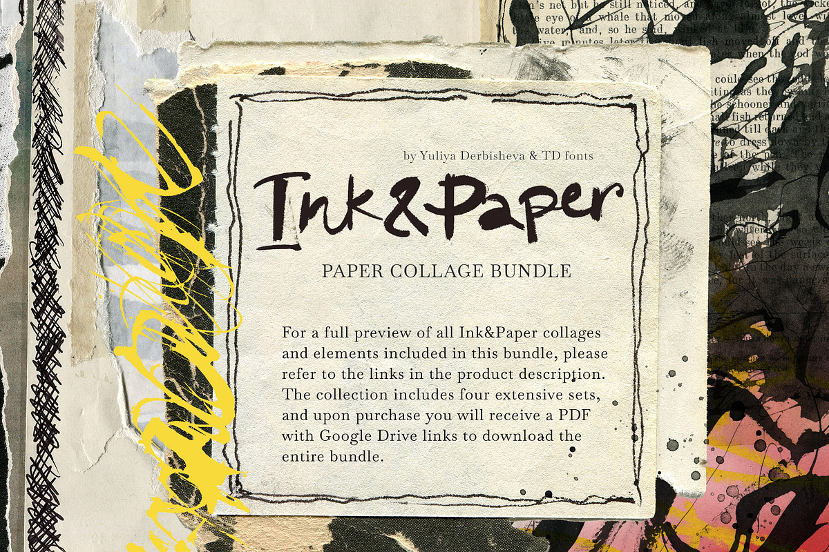 Ink & Paper Collage Bundle 470+