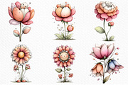 Whimsical Flowers Spring Clipart Png, an Illustration by Craft Nest (Thumbnail 5 of 11)