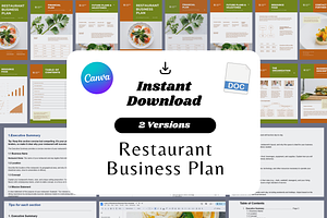 Restaurant Business Plan Template, a Flyer Template by Climbwithelevator