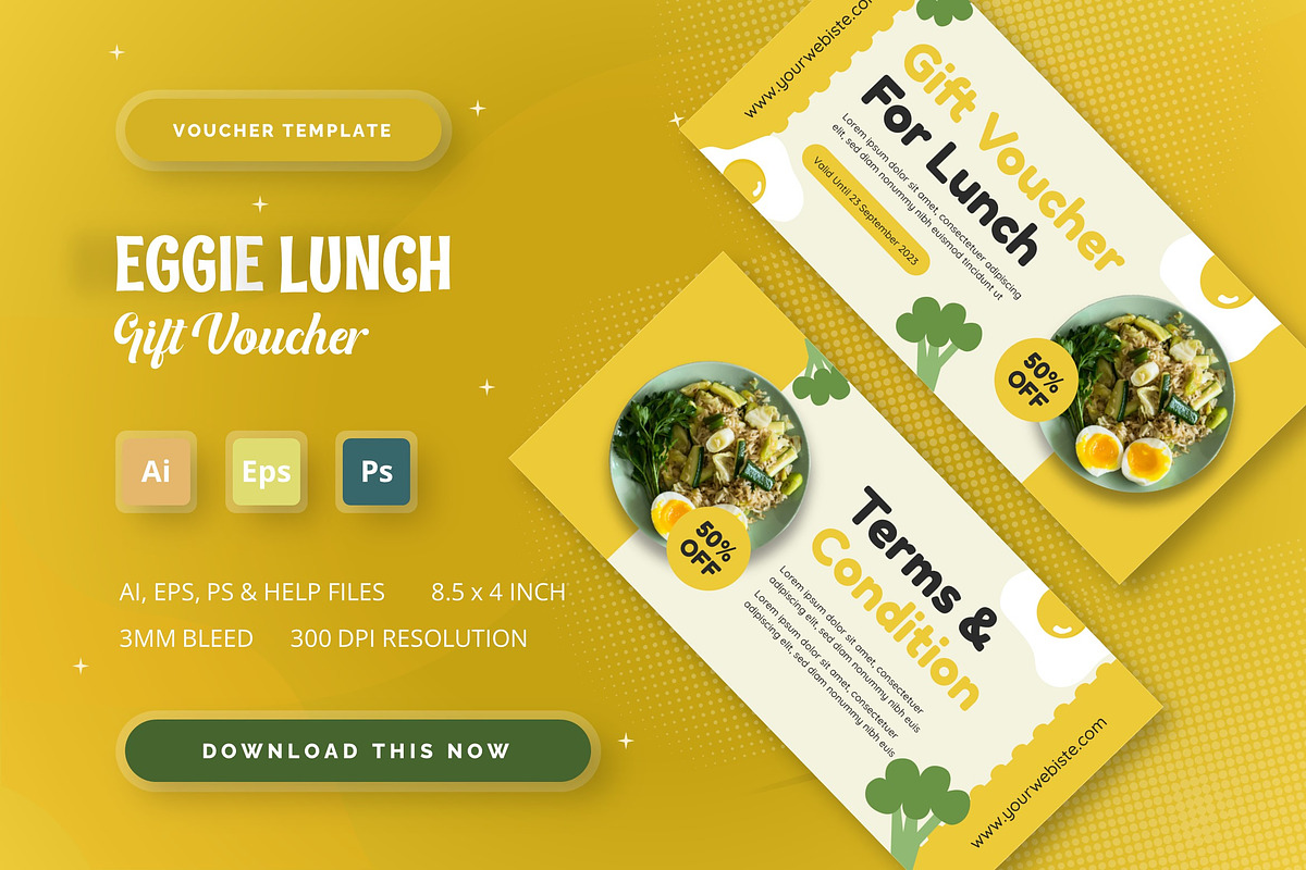Eggie Lunch - Gift Voucher, a Print Template by StreaksideStd