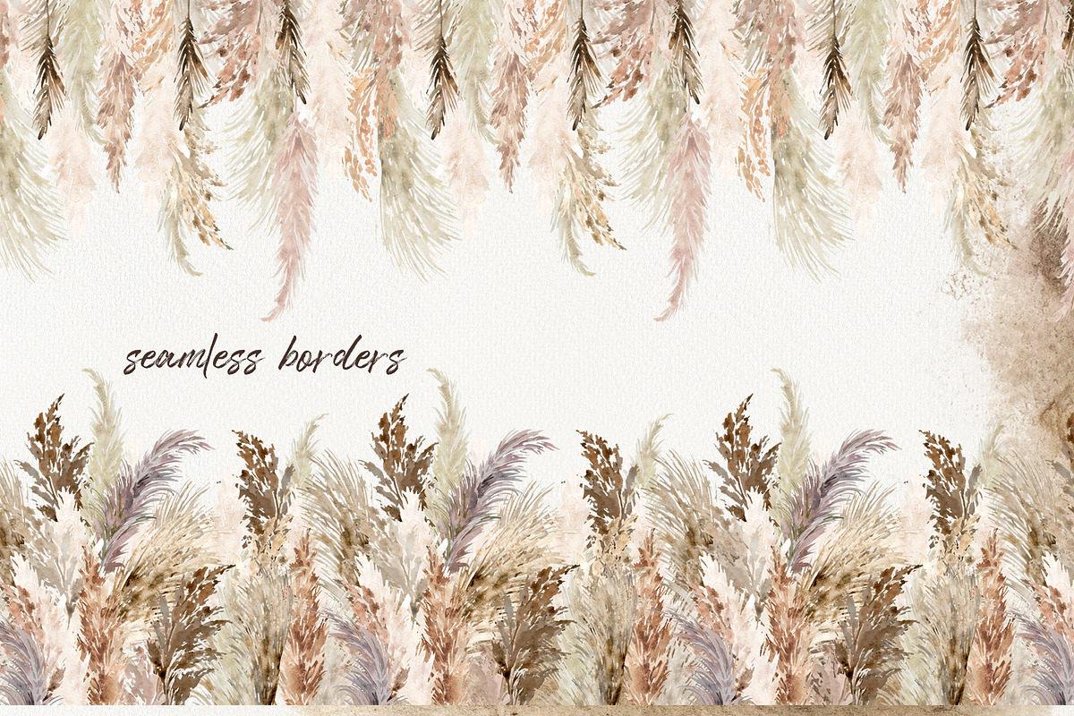 Watercolor pampas grass collection, a Decorative Illustration by TanyaOak (Photo 6 of 8)