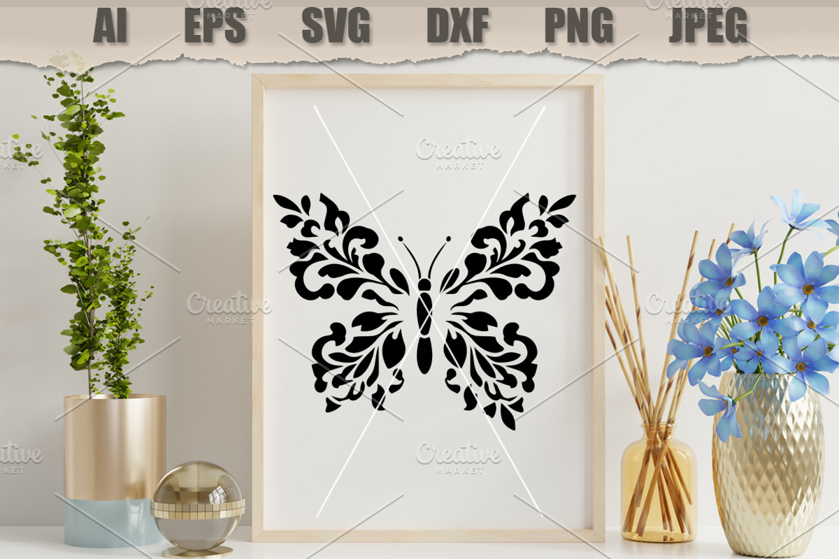 Stencil Ornamental Butterfly, a Decorative Illustration by MARYCRAFTIRIA (Photo 3 of 3)