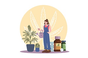 Medicinal marijuana cultivation, an Object Illustration by YummyBuum
