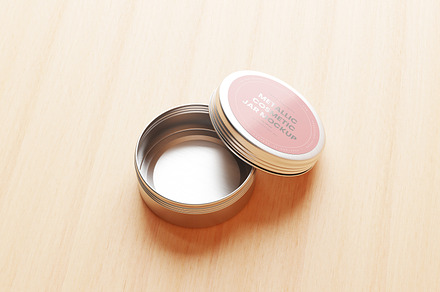 Flat Metallic Jar Mockups, a Cups & Container Mockup by MockupFree.Net