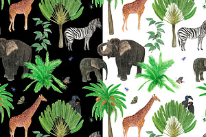 Safari Park - Watercolor Patterns