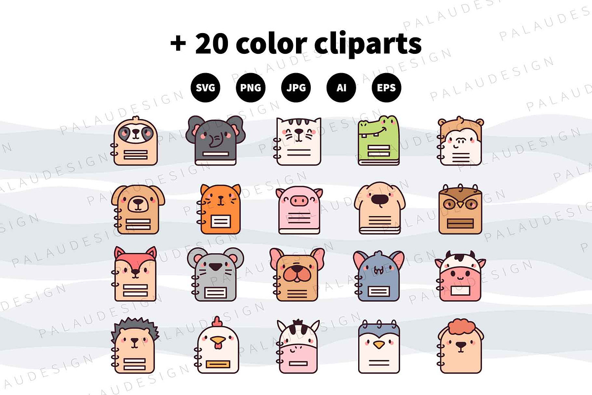 Cute Kawaii Notebooks Animals, an Animal Illustration by Palau (Photo 10 of 12)
