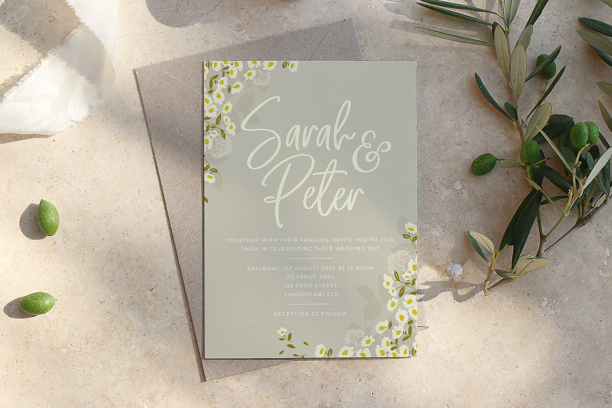 Grey Daisies Wedding Invite Suite, an Invitation Template by R Whitehurst Design (Photo 5 of 10)