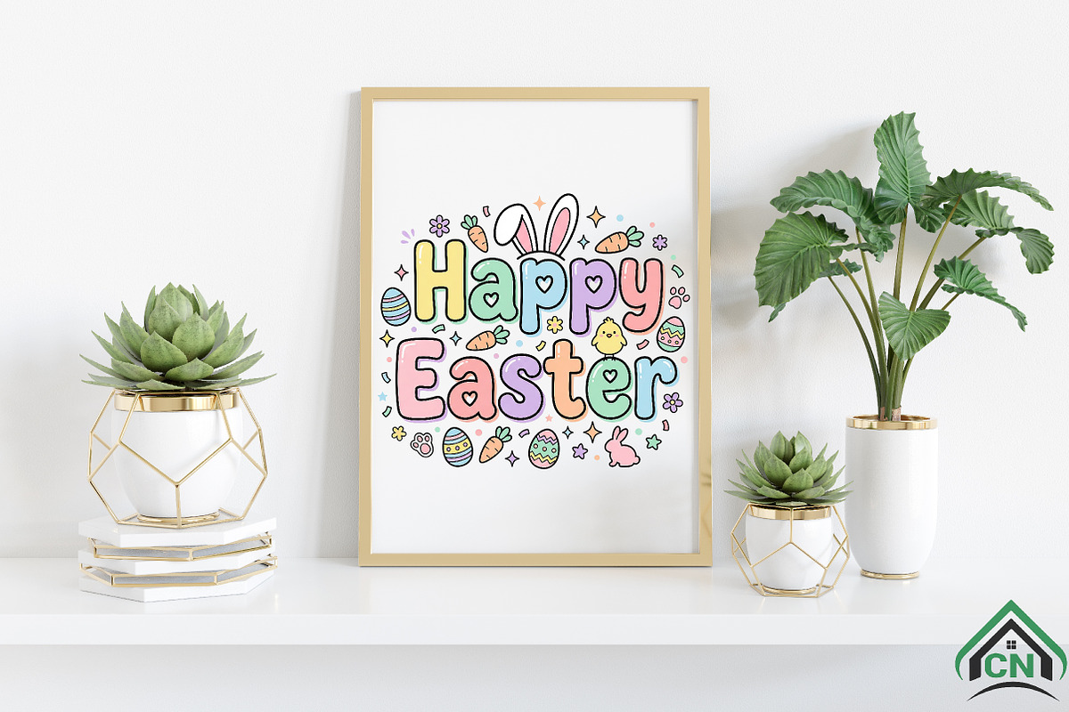 Glitter Happy Easter Png, an Illustration by Craft Nest (Photo 6 of 6)