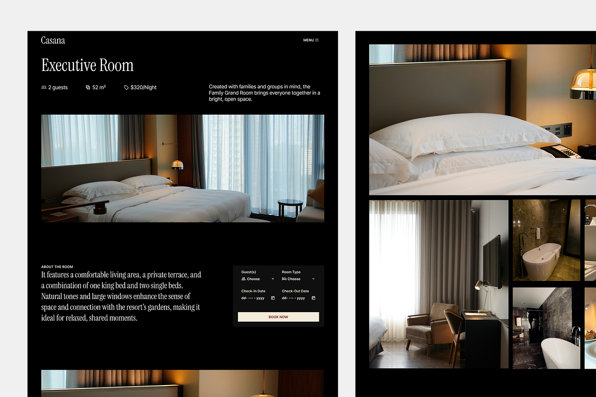 Hotel & Resort Figma Template, an UI Kit Template by Rozepaars Design (Photo 3 of 4)