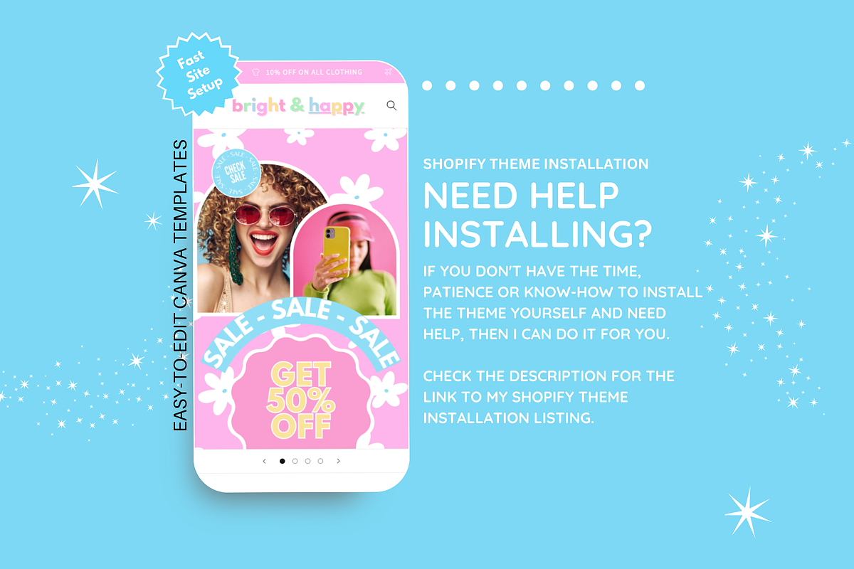 Bright & Happy Shopify Theme, a Shopify Template by SunshineStudioBoutique (Photo 9 of 10)
