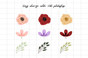 Sophia - Floral Graphic Set, a Decorative Illustration by wulano (Thumbnail 7 of 7)