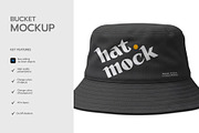 Black Bucket Hat Mockup Template, a Hat Mockup by graphypix (Thumbnail 2 of 4)