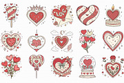 Whimsical Heart Day Clipart, an Illustration by Libby Wishes (Thumbnail 5 of 5)