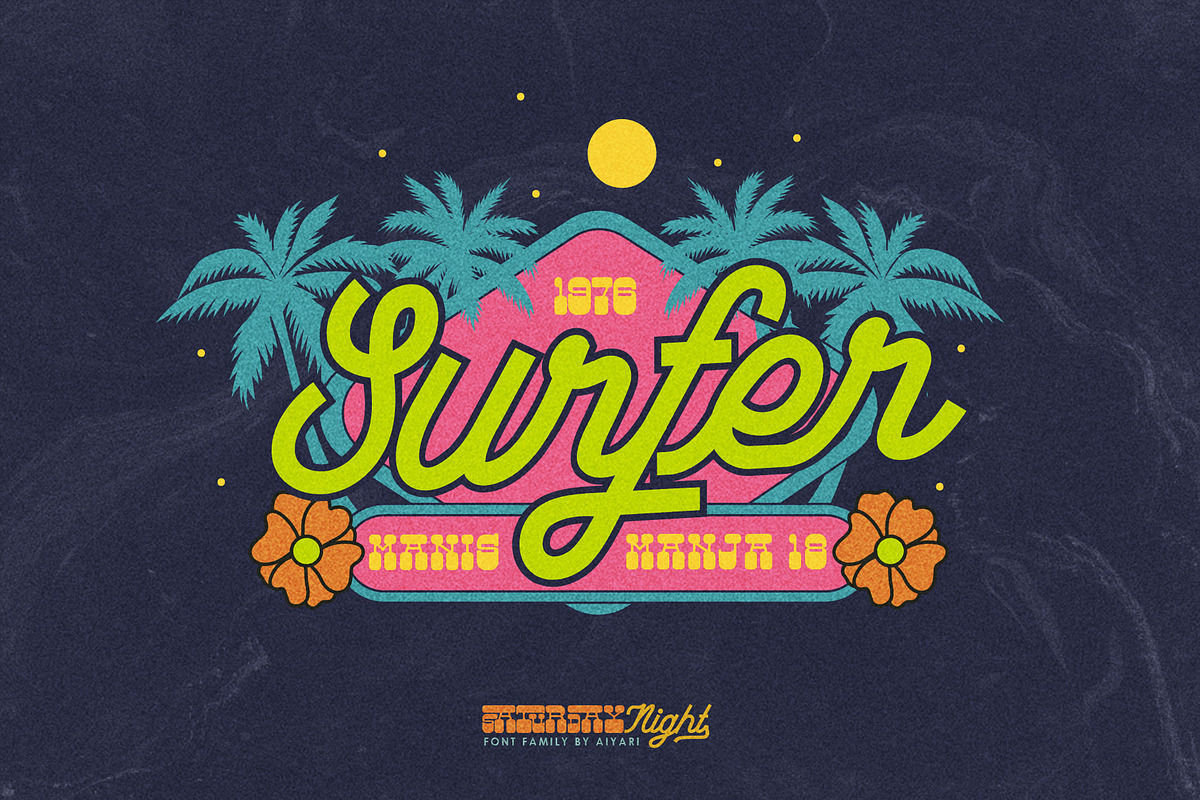Saturday Night Font Family, a Script Font by Aiyari (Photo 11 of 14)