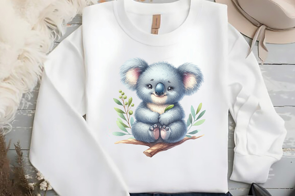 Cute Watercolor Koala Clipart, an Illustration by DreamCafeArt (Photo 5 of 7)