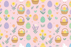 Festive easter seamless pattern with, an Abstract Photo by Imaginarium