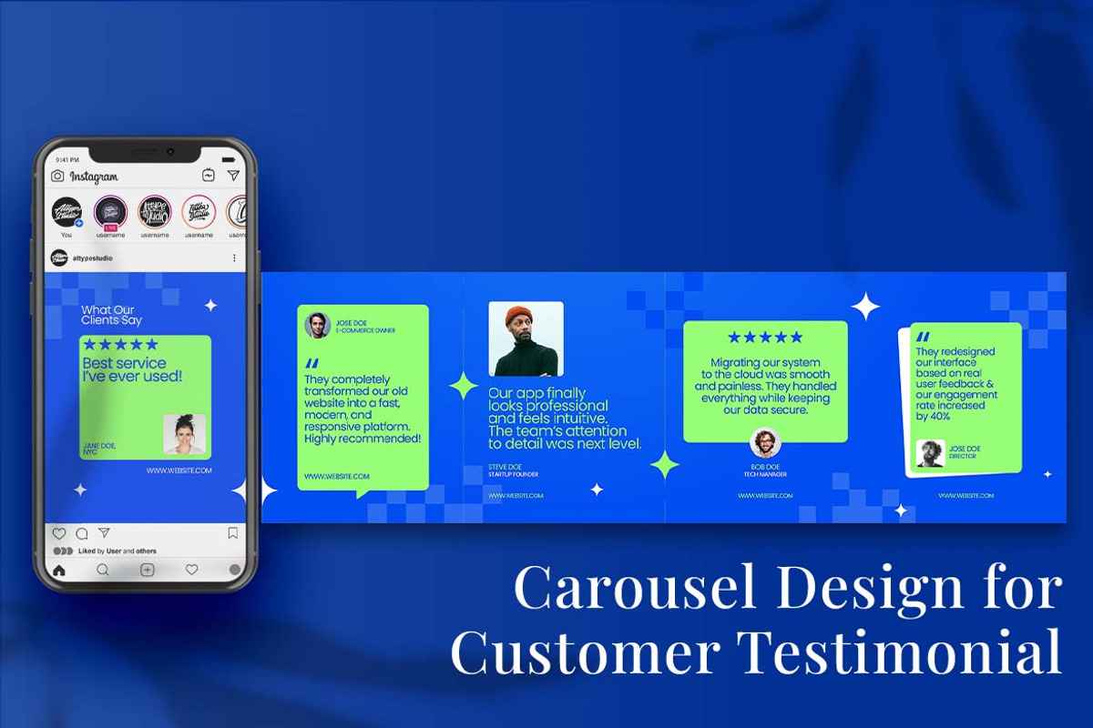 Customer Testimonial Instagram carou, a Social Media Template by Attype (Photo 4 of 5)