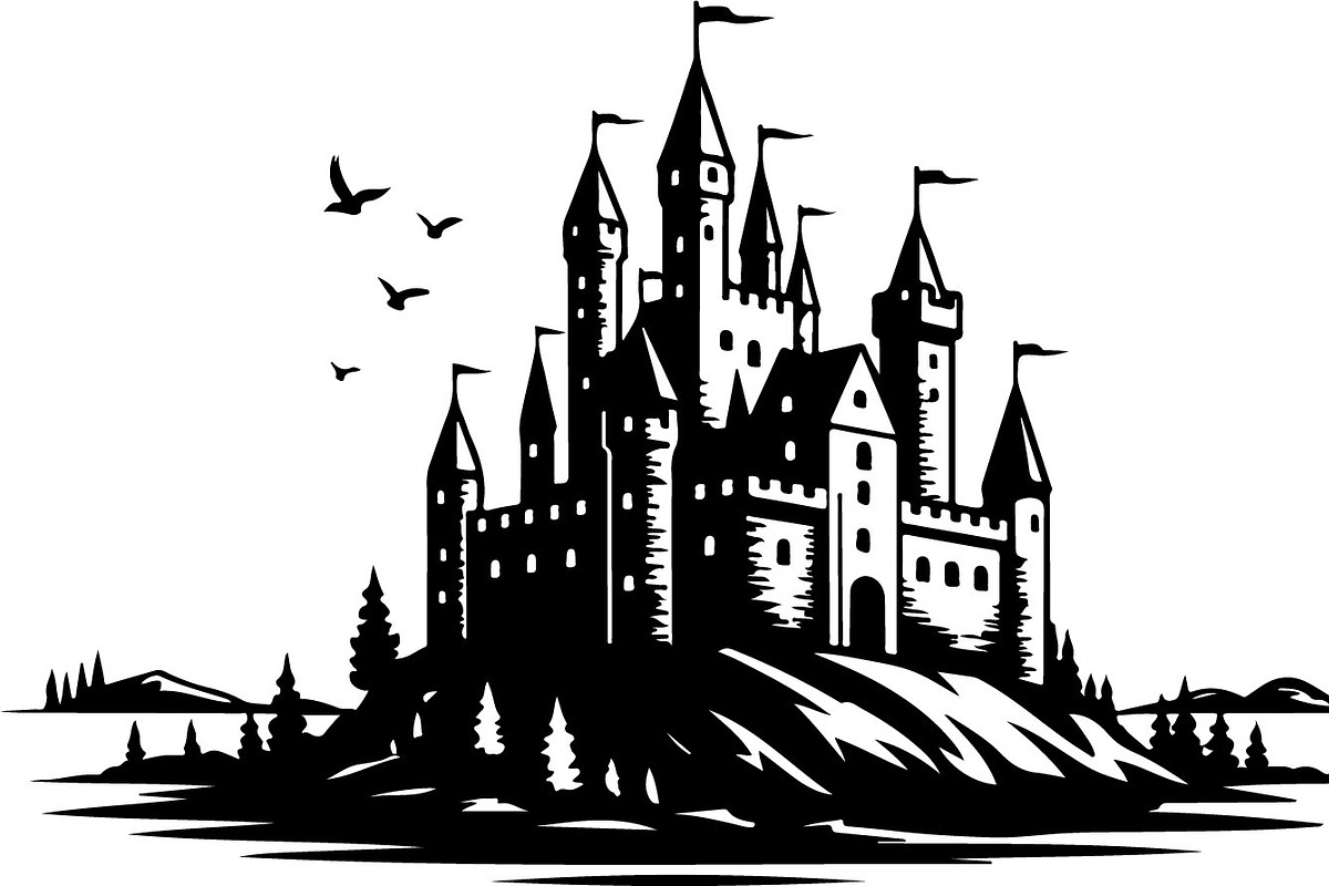 Medieval Castle Silhouette Set, an Illustration by BIPLOB EXPERT (Photo 4 of 9)