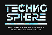 Techno Sphere - Modern Sans Serif, a Sans Serif Font by Letterhend Studio (Thumbnail 1 of 9)