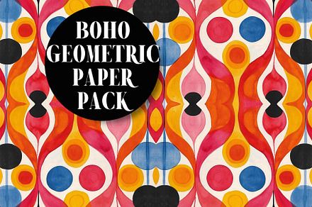Abstract Geometric Boho Paper Pack, a Pattern Graphic by Pattern Whimsy