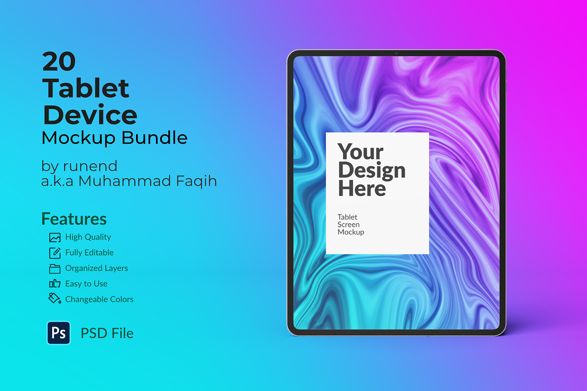 20 Tablet Device Mockup Bundle, an iPad Mockup by Runend (Photo 1 of 22)
