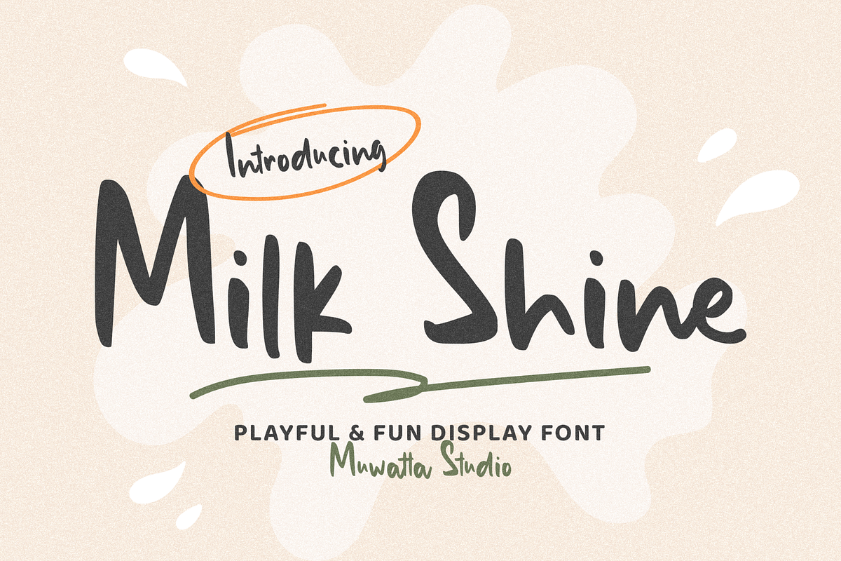 Milk Shine, a Script Font by Muwatta Studio (Photo 1 of 10)