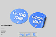 Sticker Mockup, a Cups & Container Mockup by NyakBiett (Thumbnail 1 of 5)