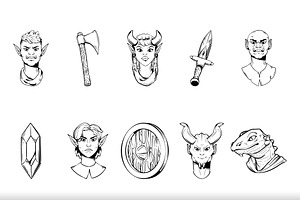 Fantasy Icon Set, a Templates & Theme by studiogstock