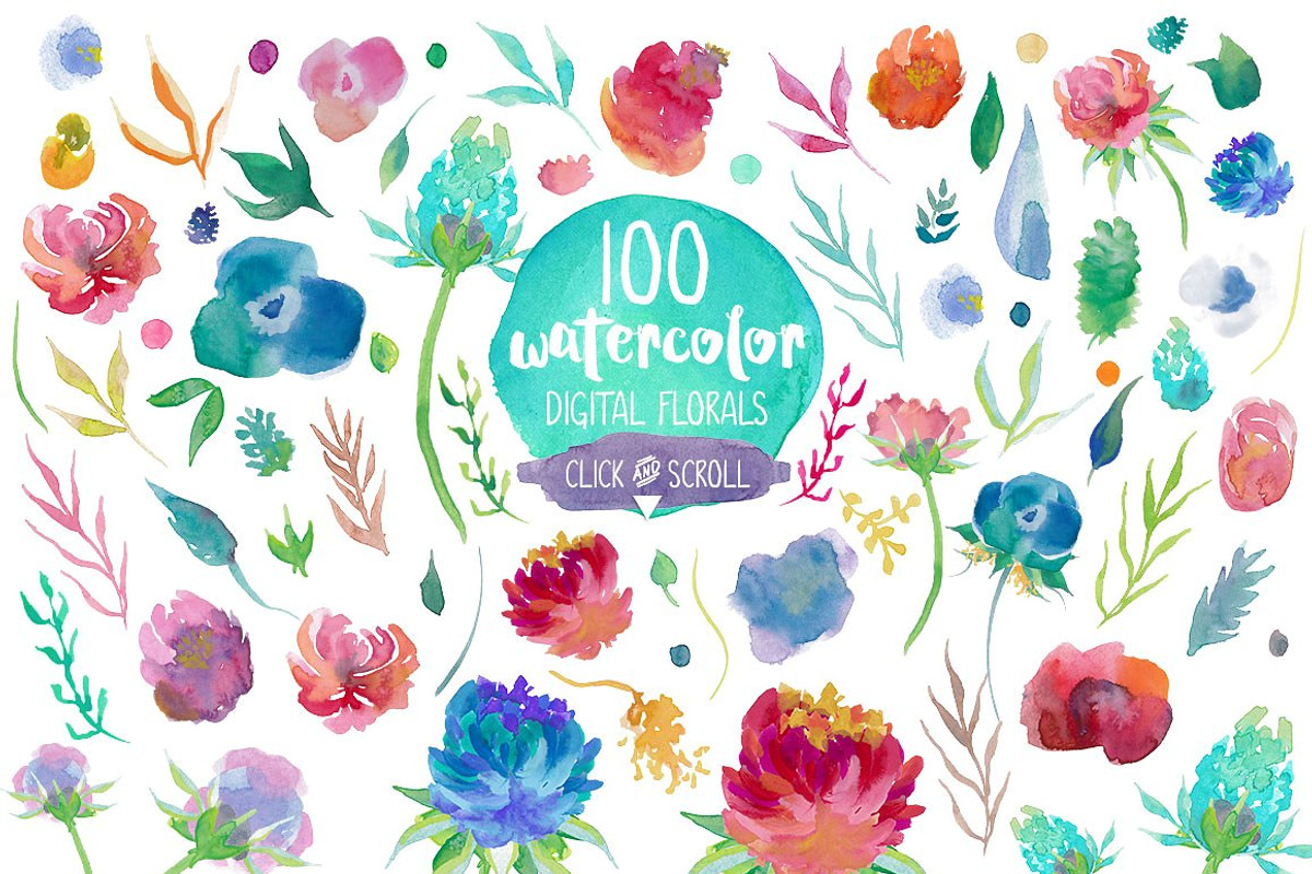 Watercolor Bundle - Designer Deal, an Illustration by Creativeqube Design (Photo 37 of 72)