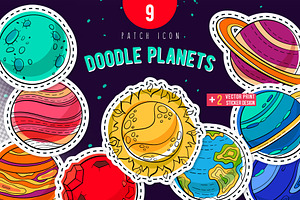 Vector cartoon solar planets