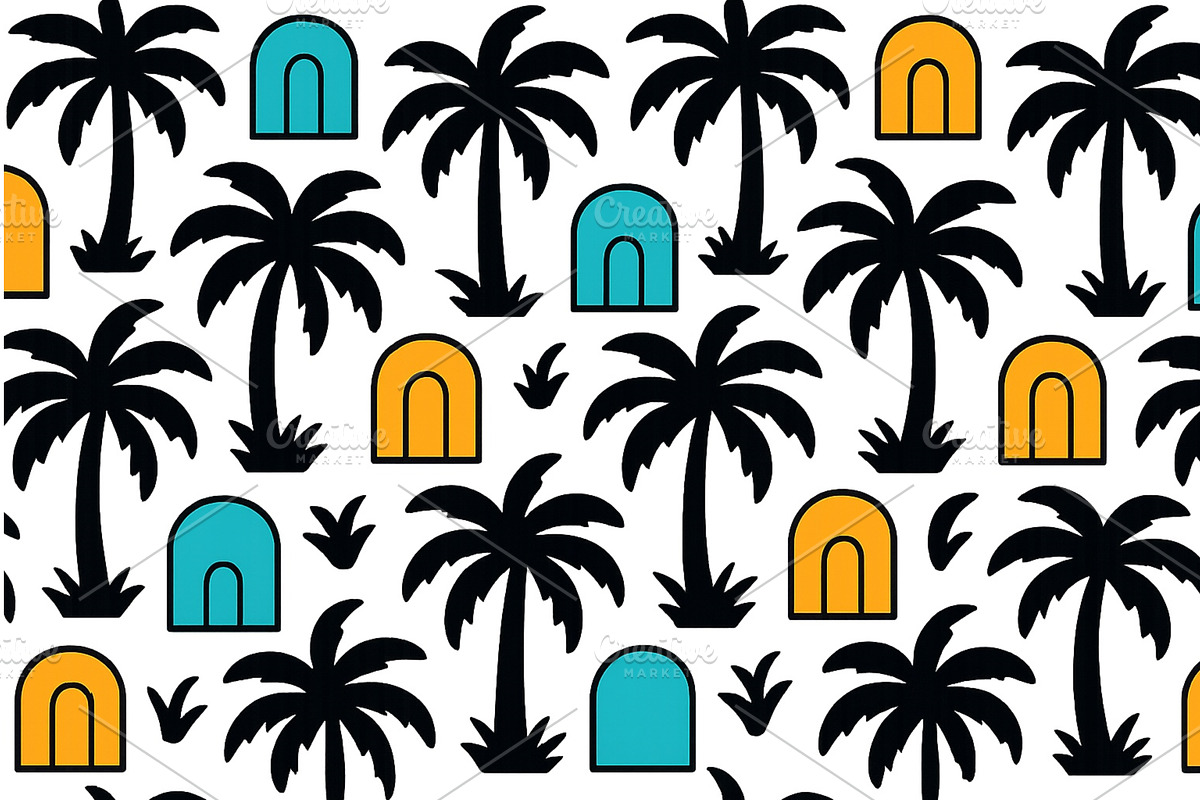 Colorful vector illustration of palm, an Illustration by ZinetroN