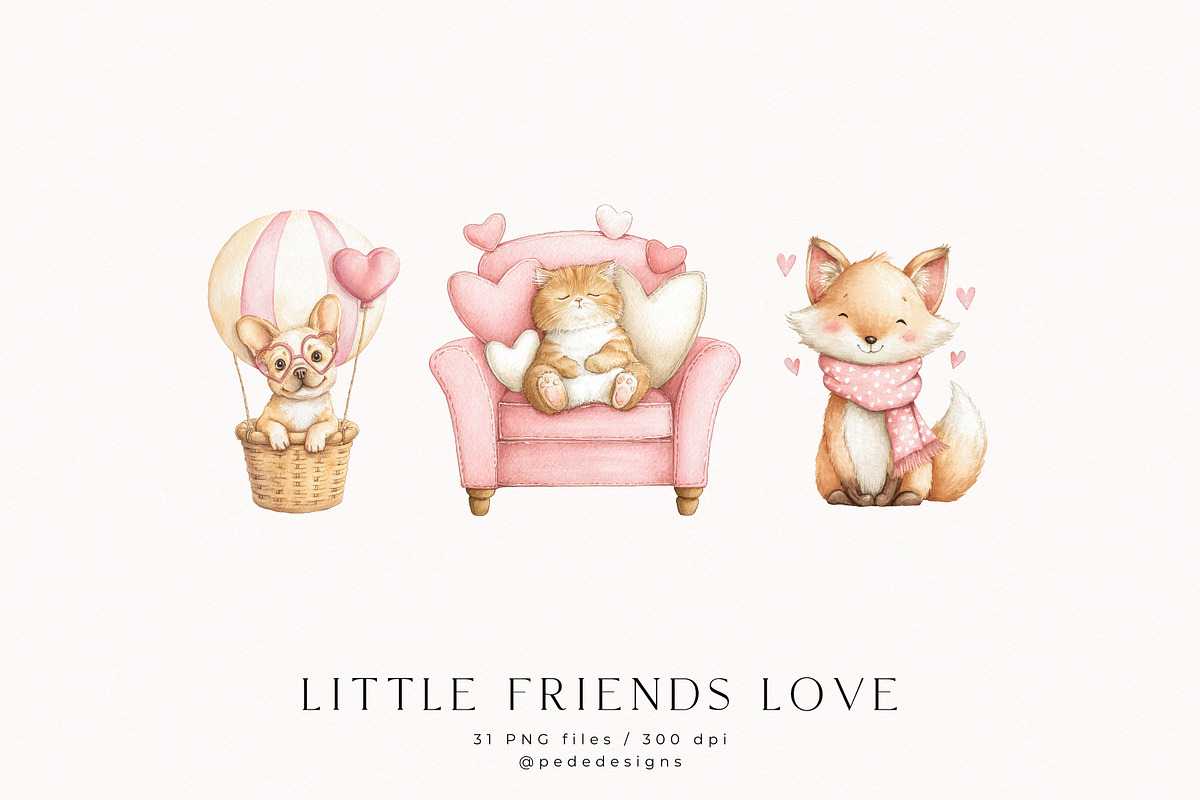 Little Friends Love, an Animal Illustration by PeDe Designs (Photo 5 of 11)
