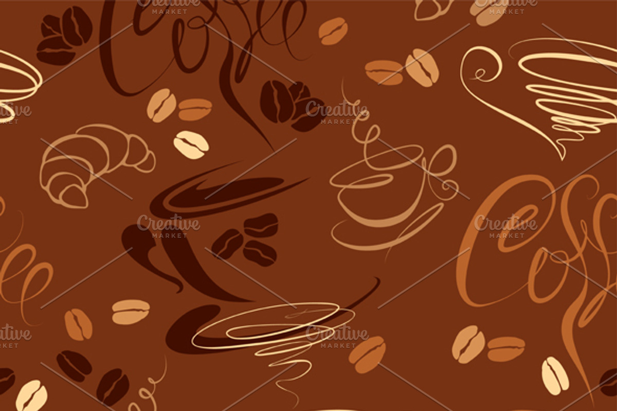 3 Seamless patterns with coffee preview 3