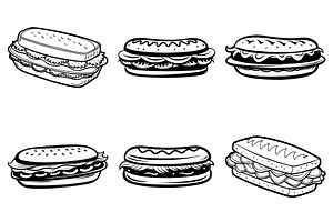 Sandwiches and vector hot dogs, an Object Graphic by Billah Hub