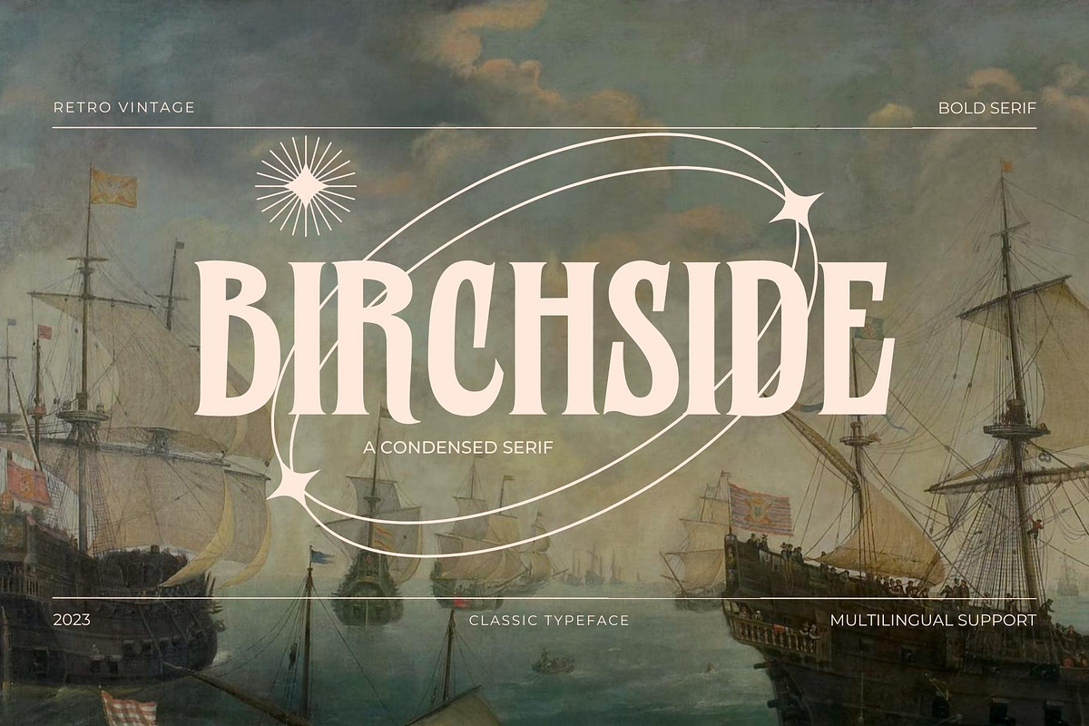Birchside - A Condensed Serif, a Serif Font by Xelo Graph (Photo 1 of 8)