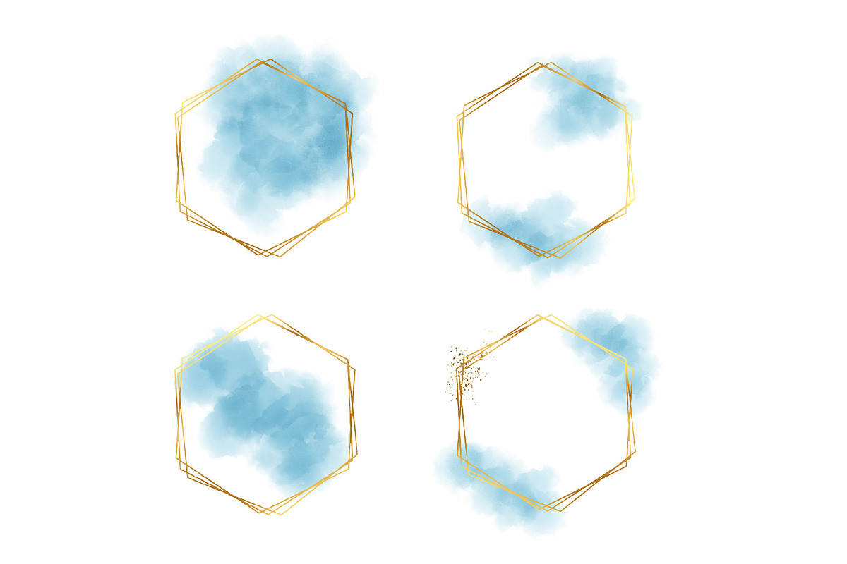 Hexagon frame watercolor, a Background Graphic by Syaeful Anas (Photo 3 of 4)
